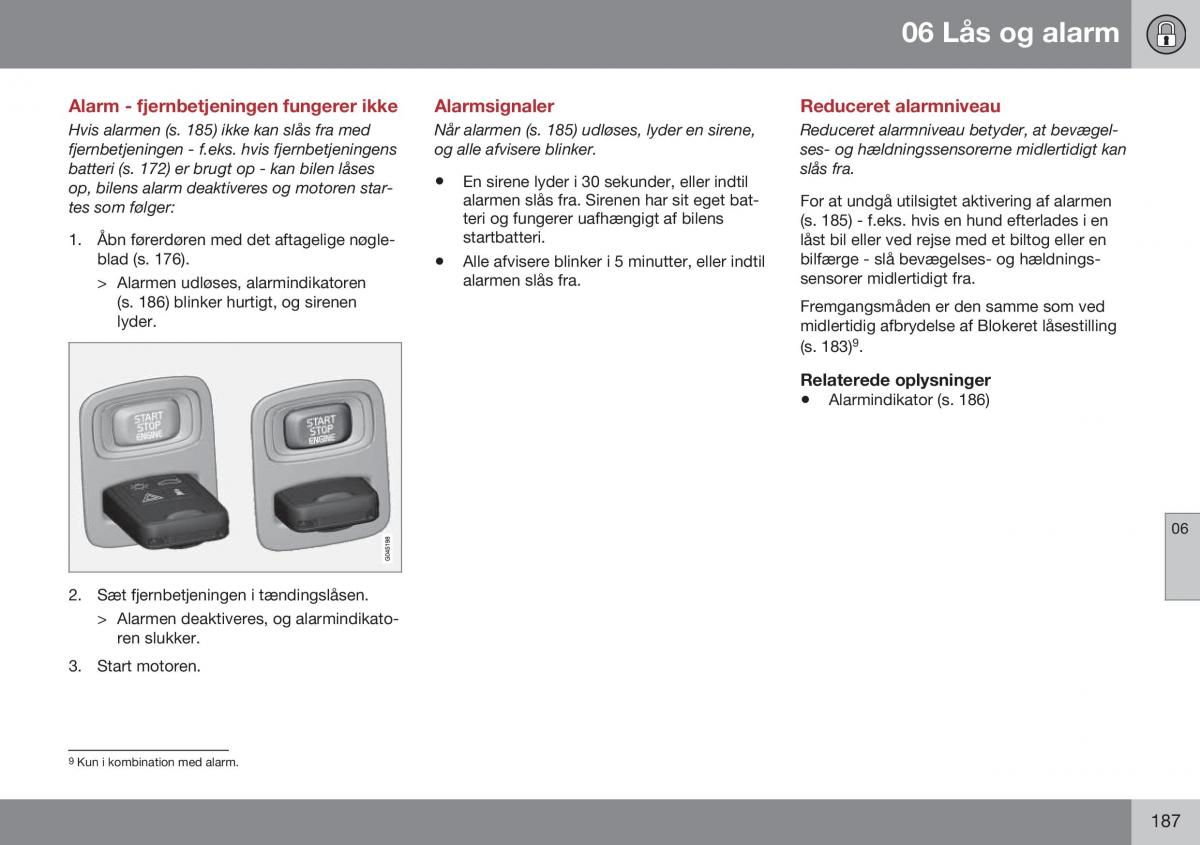 Volvo XC70 Cross Country II 2 Bilens instruktionsbog / page 189