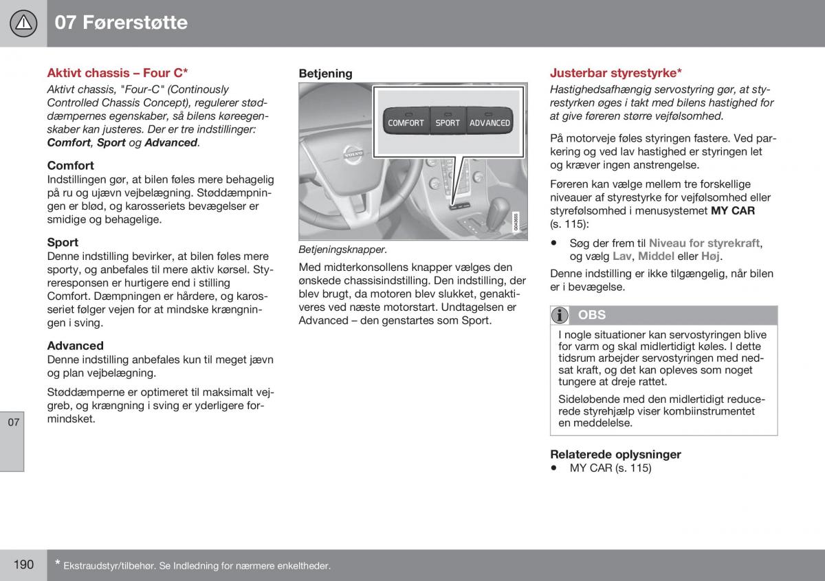 Volvo XC70 Cross Country II 2 Bilens instruktionsbog / page 192