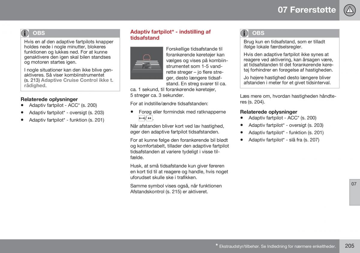 Volvo XC70 Cross Country II 2 Bilens instruktionsbog / page 207