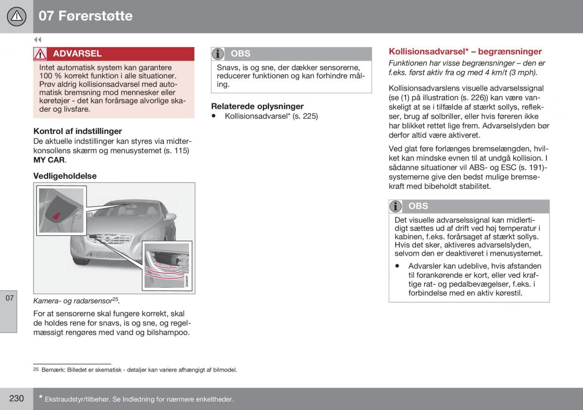 Volvo XC70 Cross Country II 2 Bilens instruktionsbog / page 232