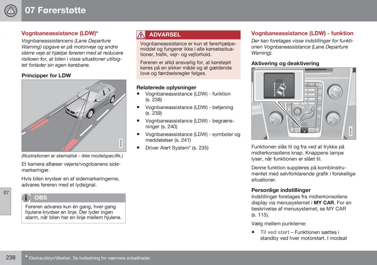 Volvo XC70 Cross Country II 2 Bilens instruktionsbog / page 240