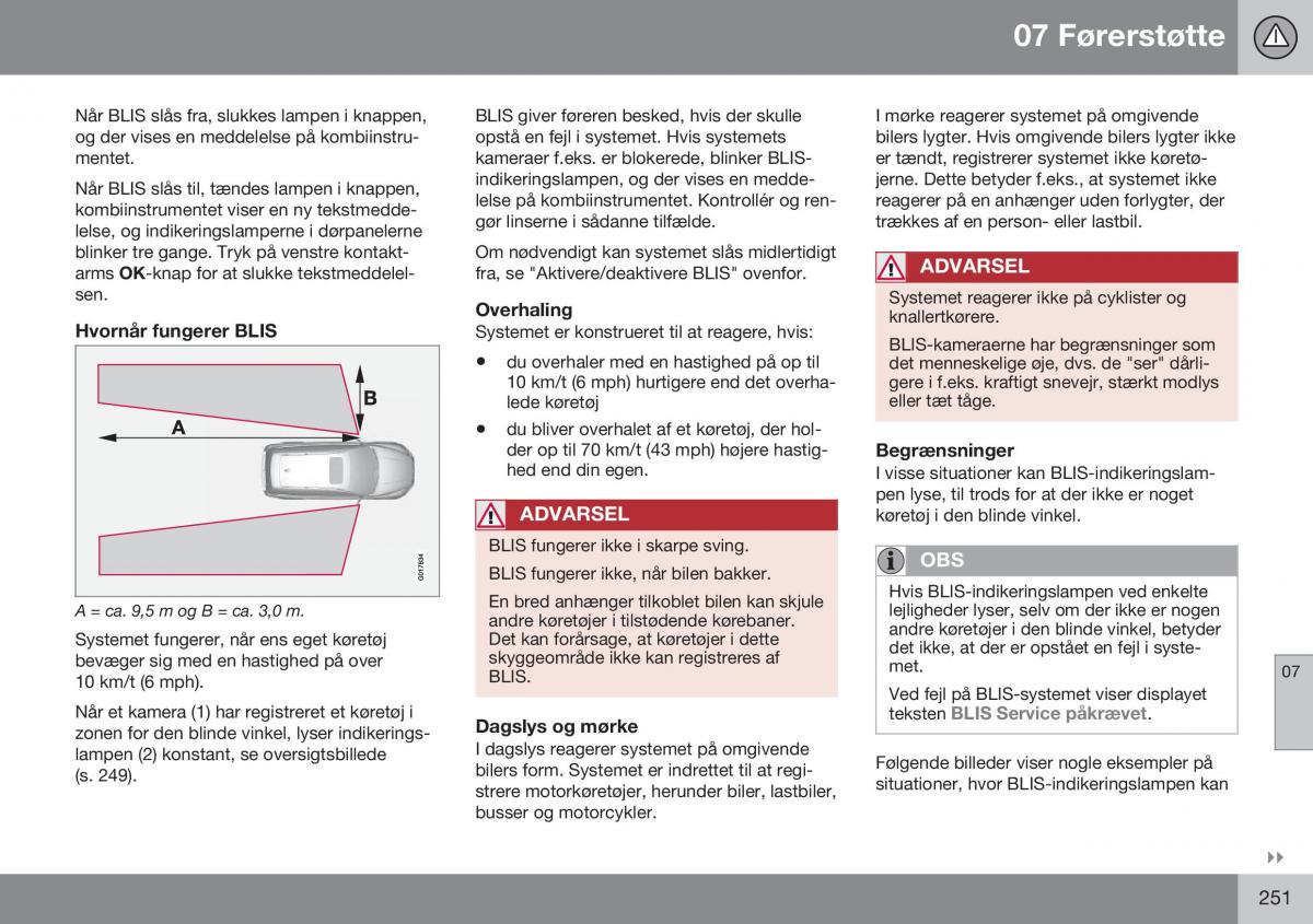 Volvo XC70 Cross Country II 2 Bilens instruktionsbog / page 253