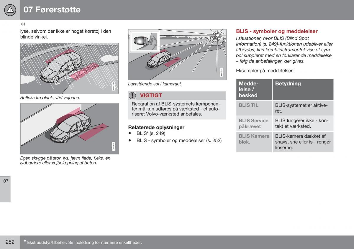 Volvo XC70 Cross Country II 2 Bilens instruktionsbog / page 254