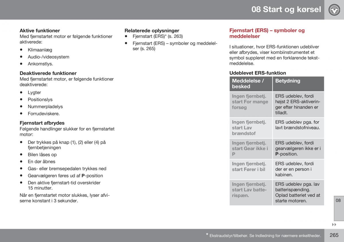 Volvo XC70 Cross Country II 2 Bilens instruktionsbog / page 267