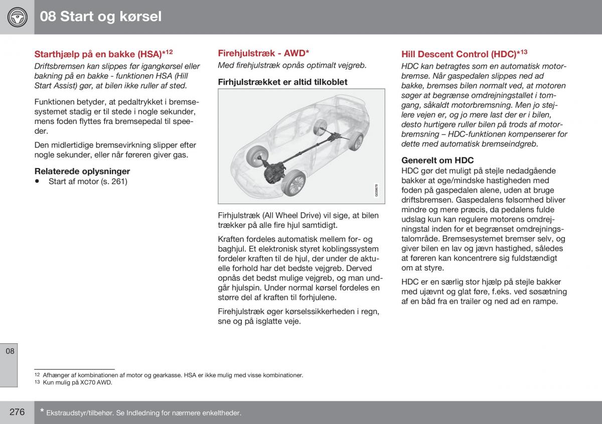 Volvo XC70 Cross Country II 2 Bilens instruktionsbog / page 278