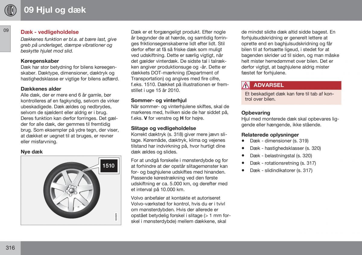 Volvo XC70 Cross Country II 2 Bilens instruktionsbog / page 318