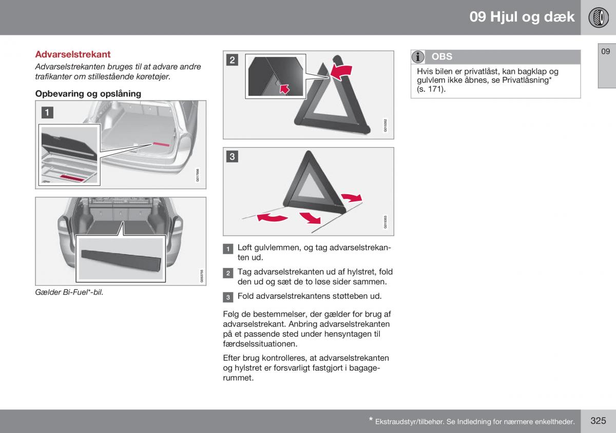 Volvo XC70 Cross Country II 2 Bilens instruktionsbog / page 327