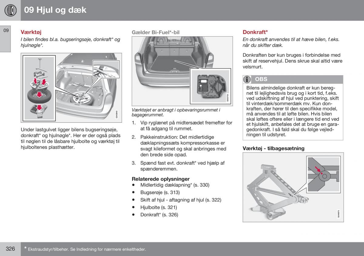 Volvo XC70 Cross Country II 2 Bilens instruktionsbog / page 328