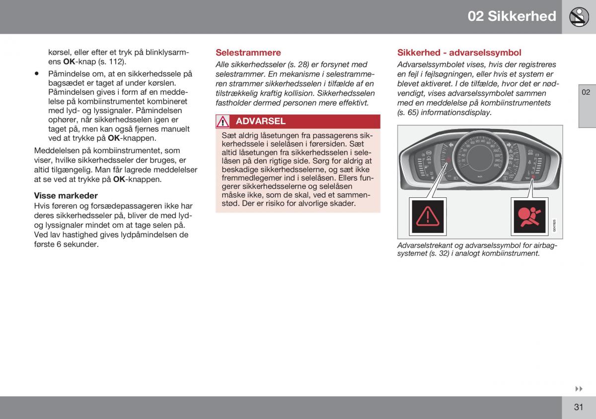 Volvo XC70 Cross Country II 2 Bilens instruktionsbog / page 33