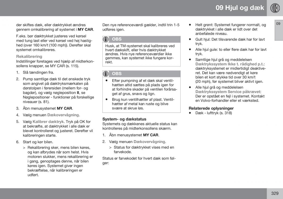 Volvo XC70 Cross Country II 2 Bilens instruktionsbog / page 331