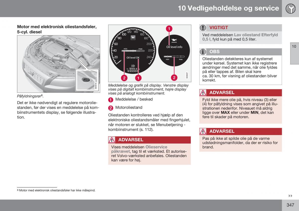 Volvo XC70 Cross Country II 2 Bilens instruktionsbog / page 349