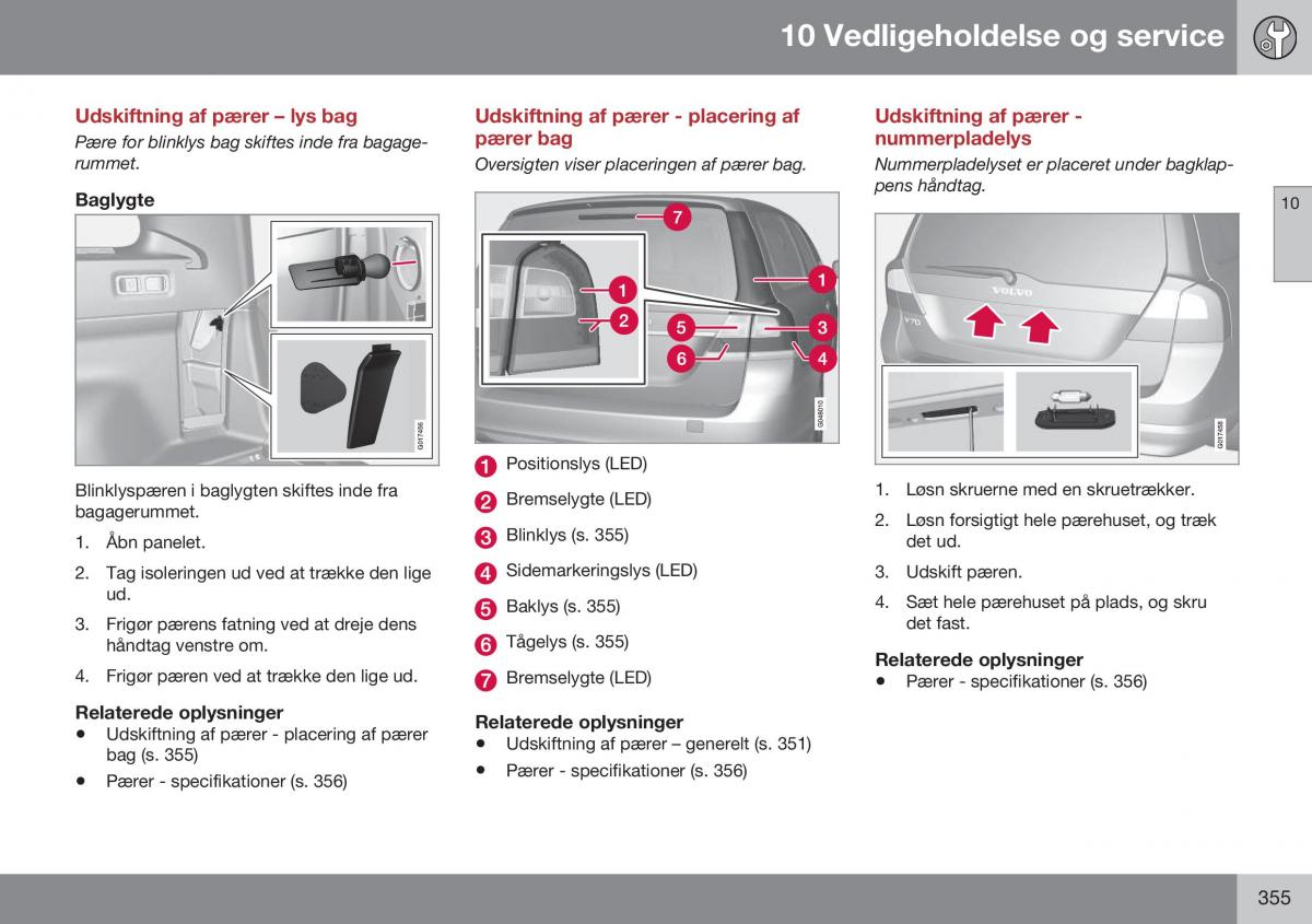 Volvo XC70 Cross Country II 2 Bilens instruktionsbog / page 357