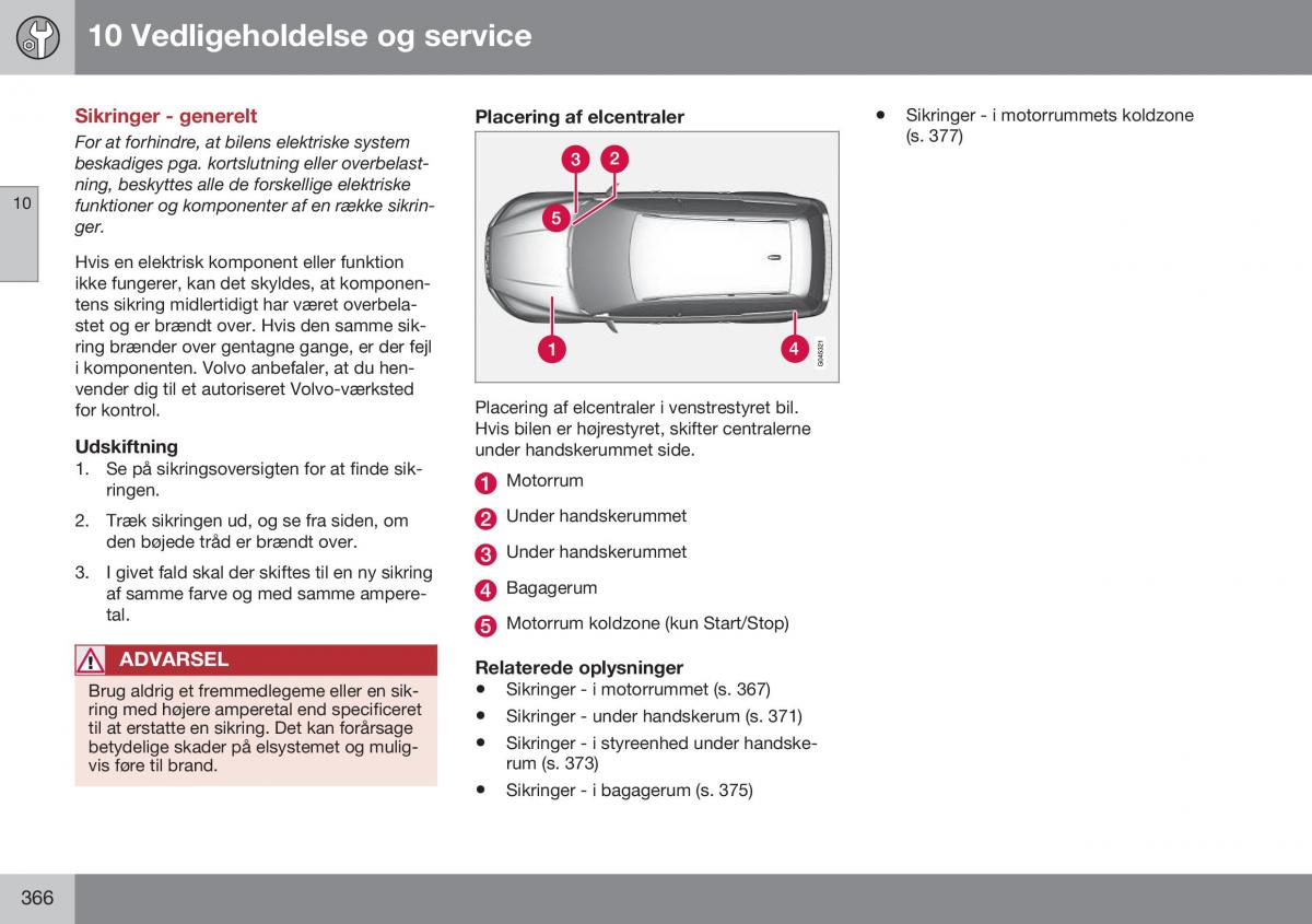 Volvo XC70 Cross Country II 2 Bilens instruktionsbog / page 368