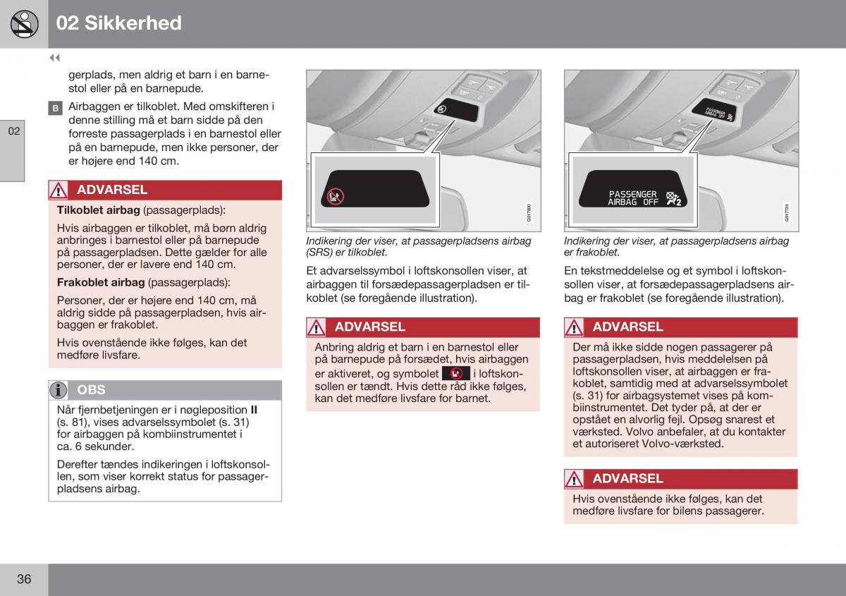 Volvo XC70 Cross Country II 2 Bilens instruktionsbog / page 38