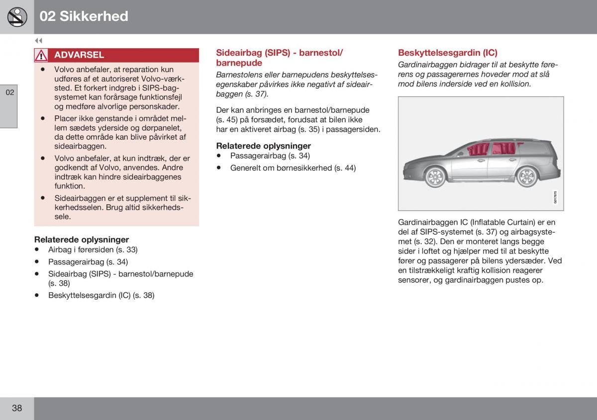 Volvo XC70 Cross Country II 2 Bilens instruktionsbog / page 40