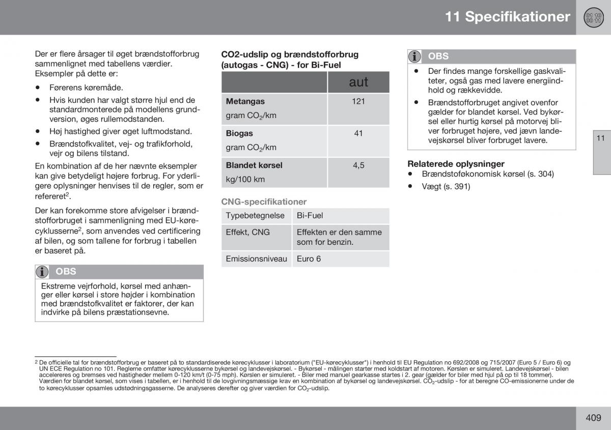 Volvo XC70 Cross Country II 2 Bilens instruktionsbog / page 411