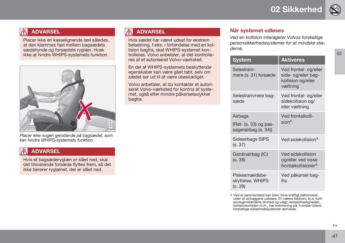 Volvo XC70 Cross Country II 2 Bilens instruktionsbog / page 43