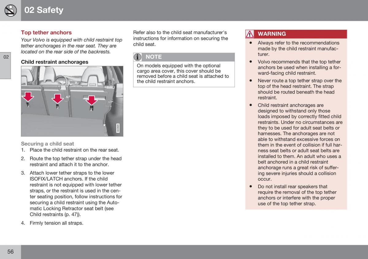 Volvo XC70 Cross Country II 2 owners manual / page 58