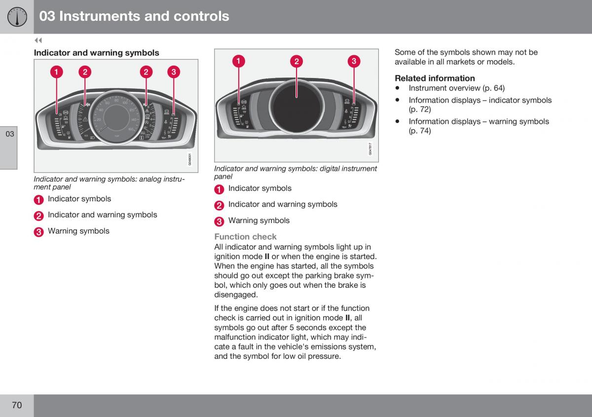 Volvo XC70 Cross Country II 2 owners manual / page 72