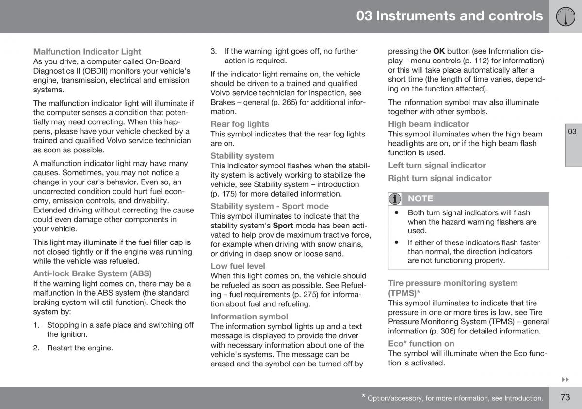 Volvo XC70 Cross Country II 2 owners manual / page 75