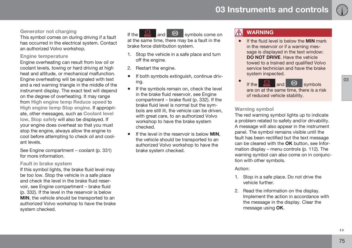 Volvo XC70 Cross Country II 2 owners manual / page 77