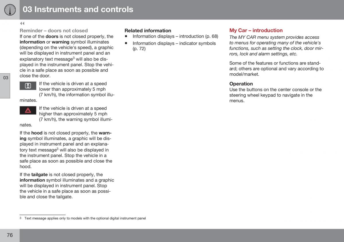 Volvo XC70 Cross Country II 2 owners manual / page 78