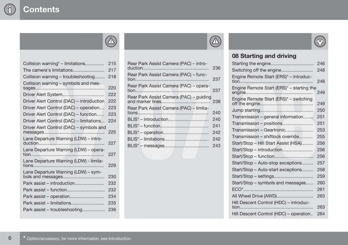 Volvo XC70 Cross Country II 2 owners manual / page 8