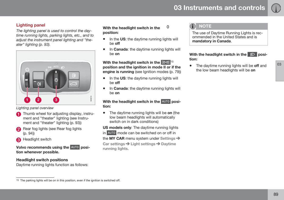 Volvo XC70 Cross Country II 2 owners manual / page 91