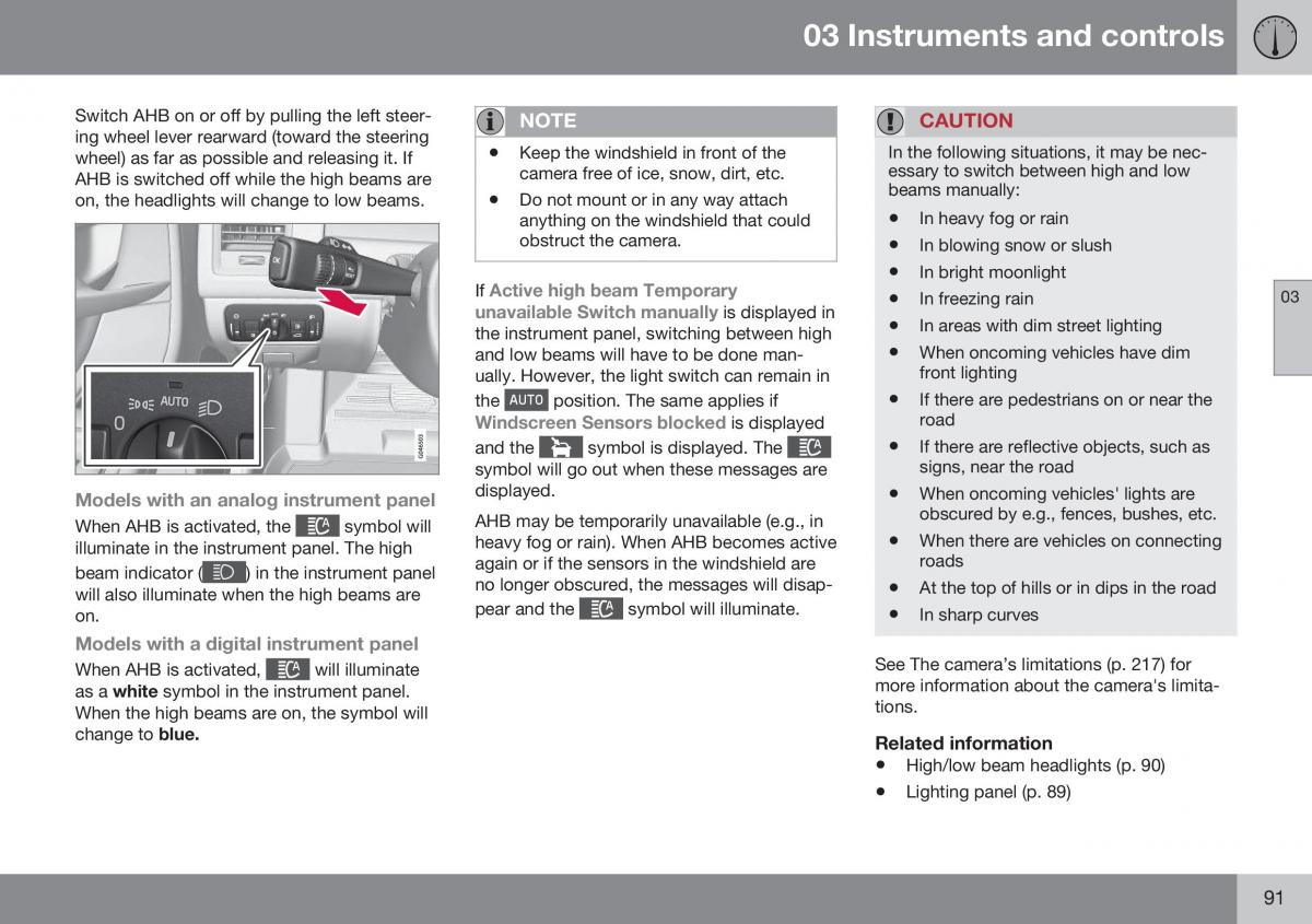 Volvo XC70 Cross Country II 2 owners manual / page 93