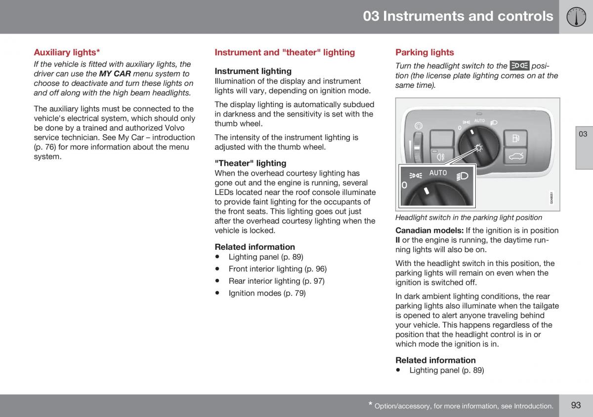 Volvo XC70 Cross Country II 2 owners manual / page 95