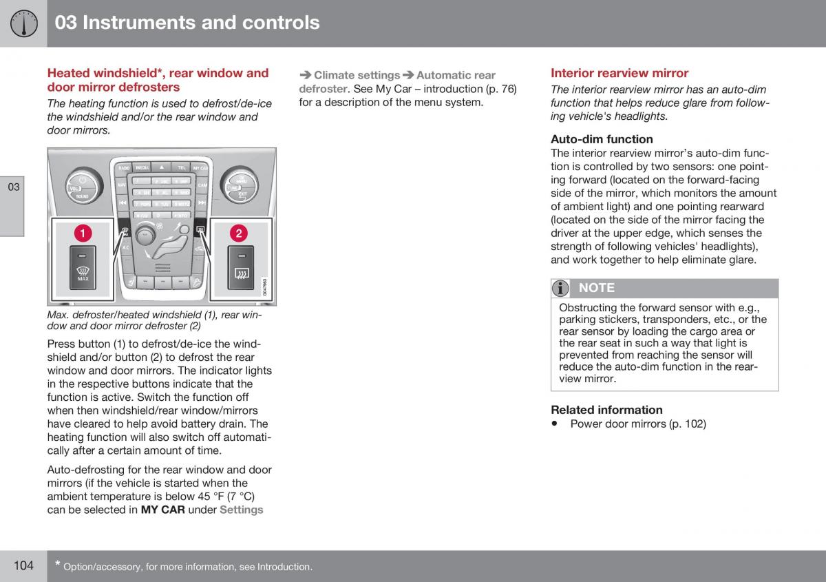 Volvo XC70 Cross Country II 2 owners manual / page 106