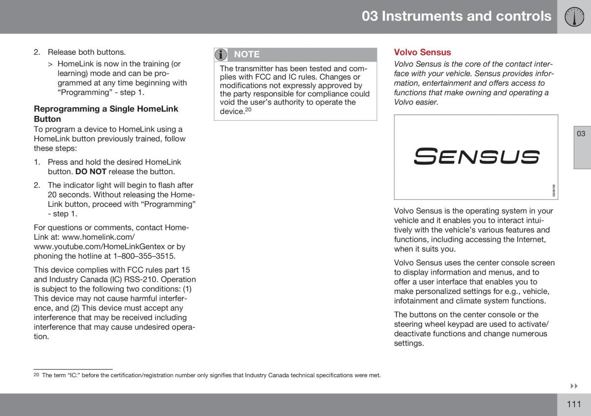 Volvo XC70 Cross Country II 2 owners manual / page 113