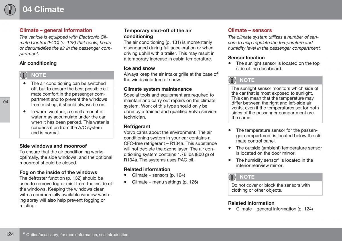 Volvo XC70 Cross Country II 2 owners manual / page 126