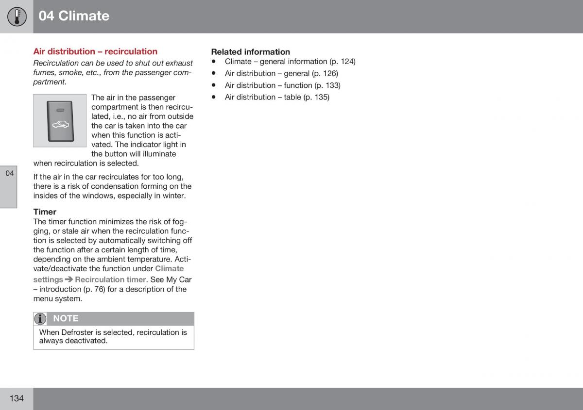 Volvo XC70 Cross Country II 2 owners manual / page 136