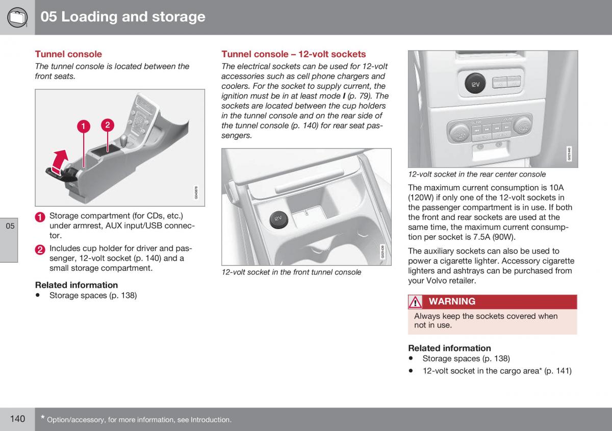 Volvo XC70 Cross Country II 2 owners manual / page 142