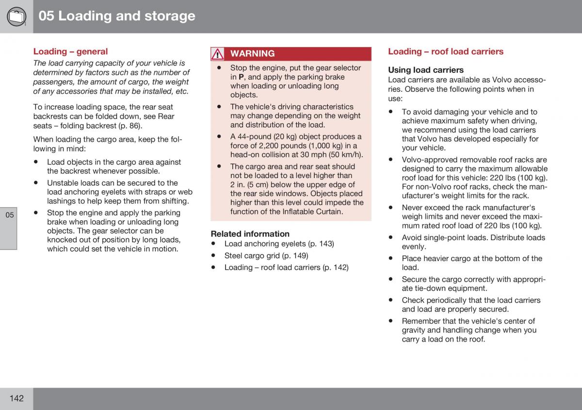 Volvo XC70 Cross Country II 2 owners manual / page 144