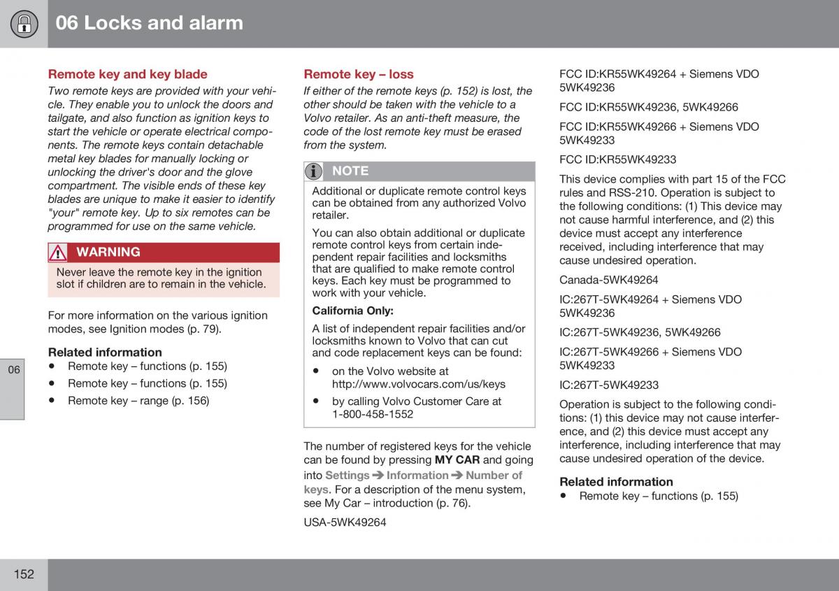 Volvo XC70 Cross Country II 2 owners manual / page 154