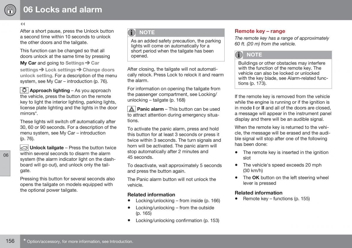 Volvo XC70 Cross Country II 2 owners manual / page 158