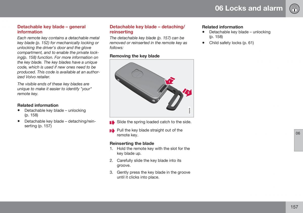 Volvo XC70 Cross Country II 2 owners manual / page 159