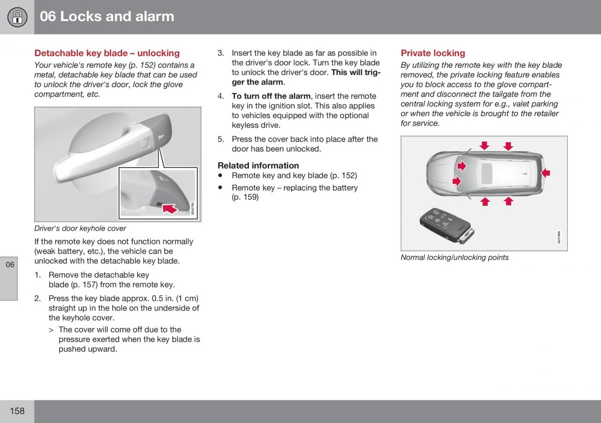 Volvo XC70 Cross Country II 2 owners manual / page 160