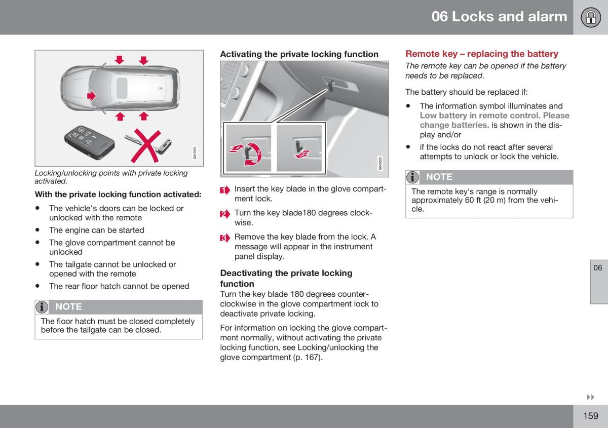 Volvo XC70 Cross Country II 2 owners manual / page 161