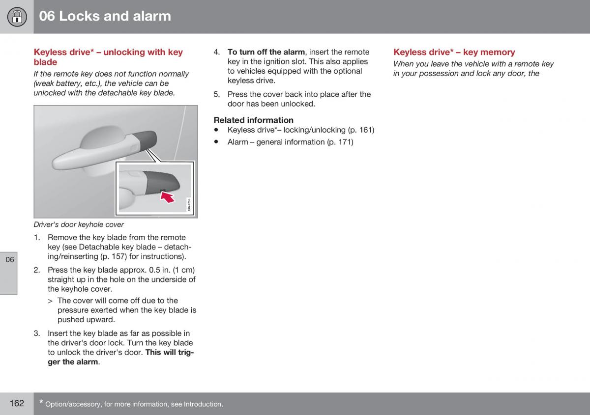 Volvo XC70 Cross Country II 2 owners manual / page 164