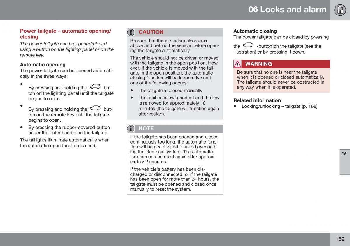 Volvo XC70 Cross Country II 2 owners manual / page 171