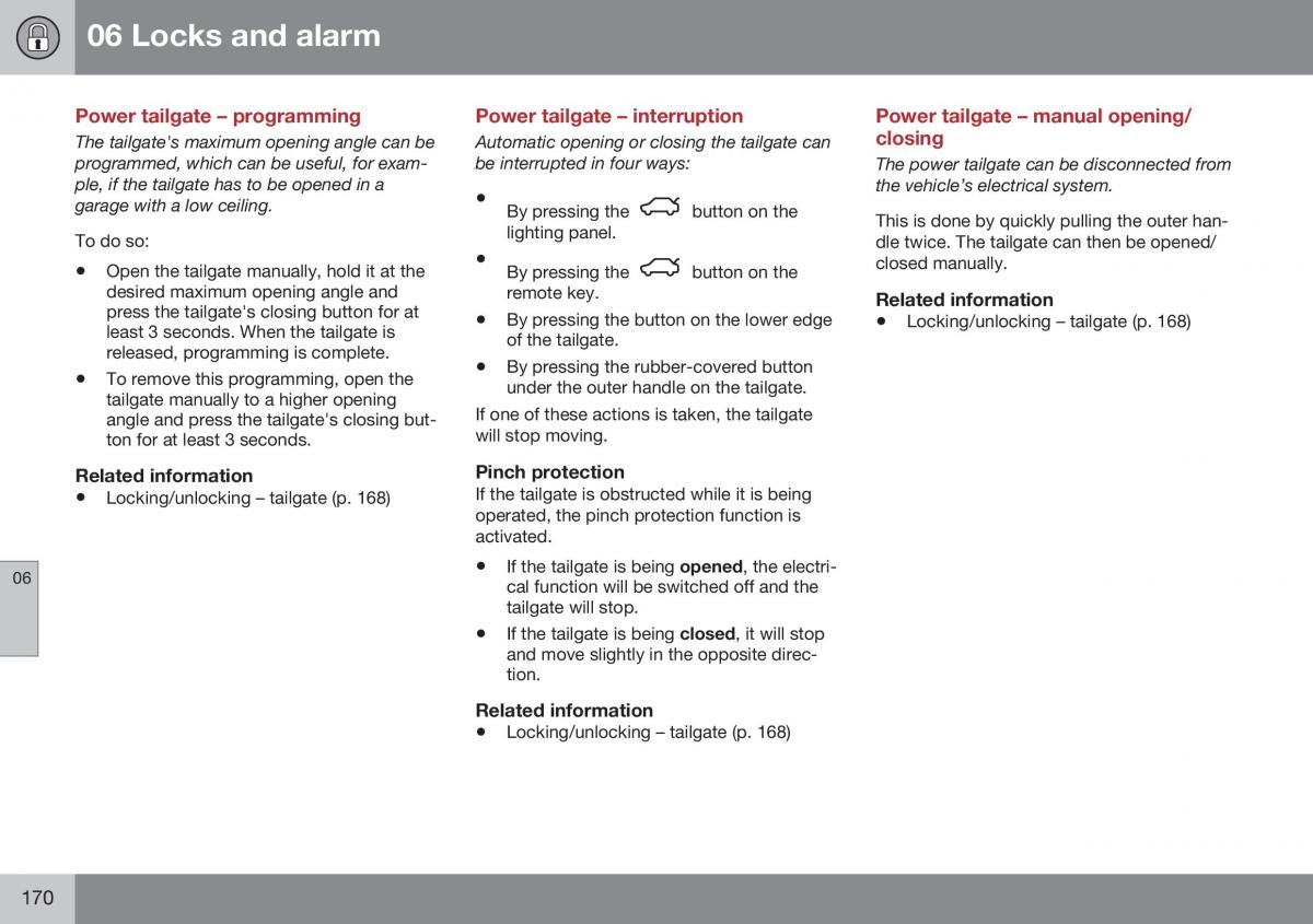 Volvo XC70 Cross Country II 2 owners manual / page 172