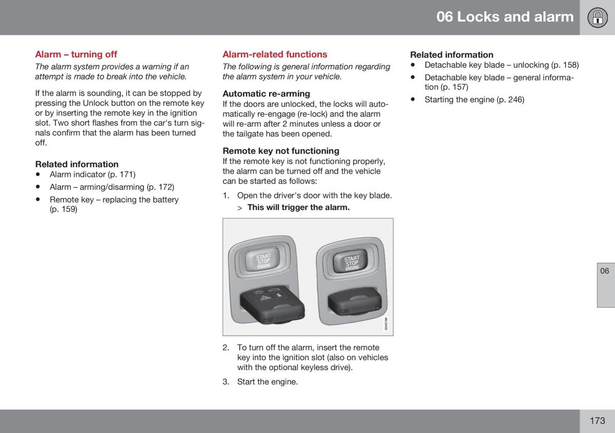 Volvo XC70 Cross Country II 2 owners manual / page 175