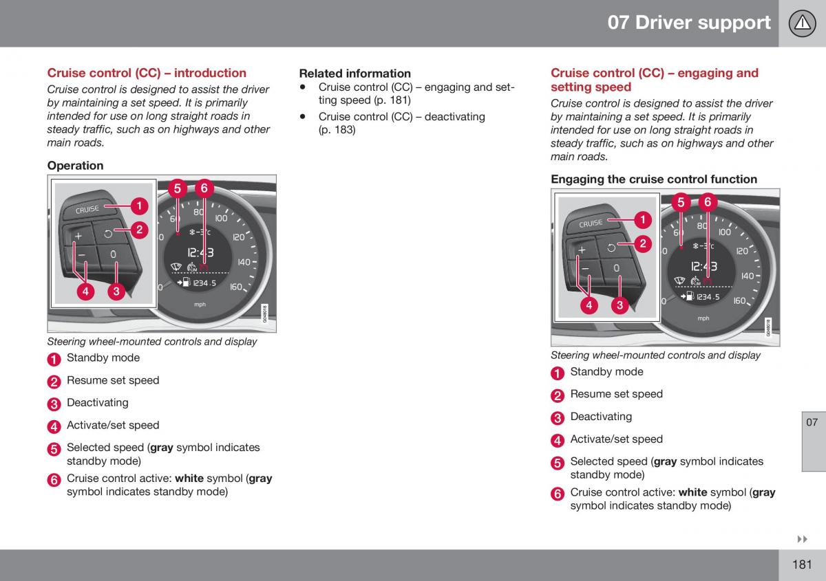 Volvo XC70 Cross Country II 2 owners manual / page 183