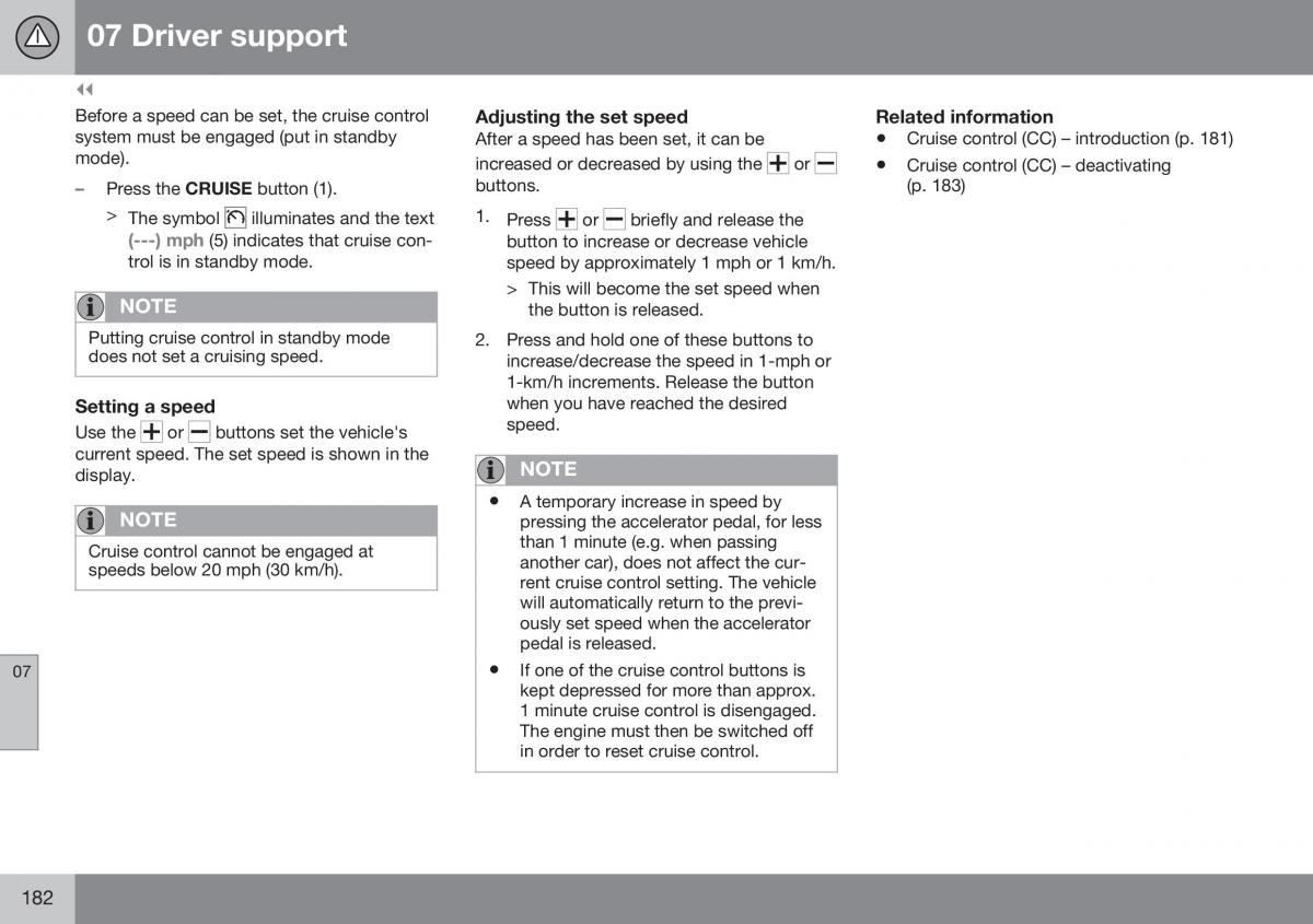 Volvo XC70 Cross Country II 2 owners manual / page 184