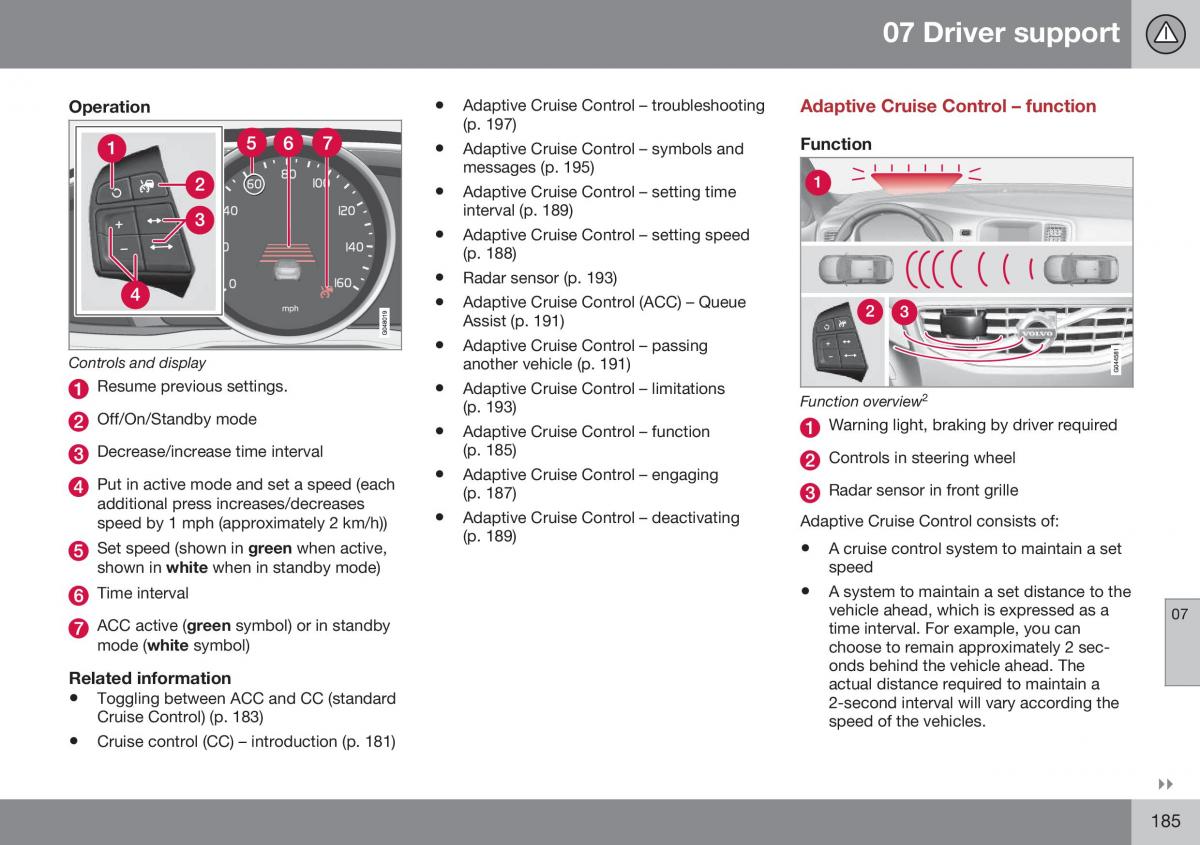 Volvo XC70 Cross Country II 2 owners manual / page 187