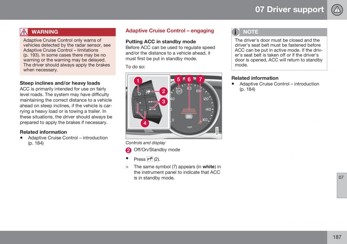 Volvo XC70 Cross Country II 2 owners manual / page 189