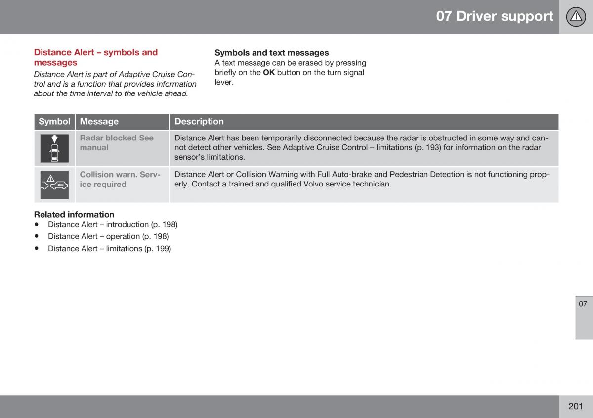 Volvo XC70 Cross Country II 2 owners manual / page 203